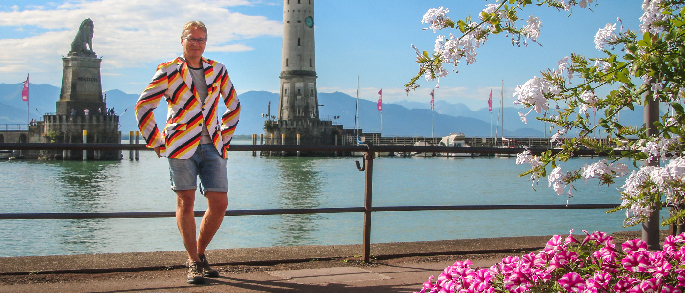 Patrick in een van de mooie stadjes rondom de Bodensee in het zuiden van Duitsland