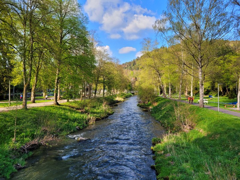 Wandel- en fietspaden langs de Nagold