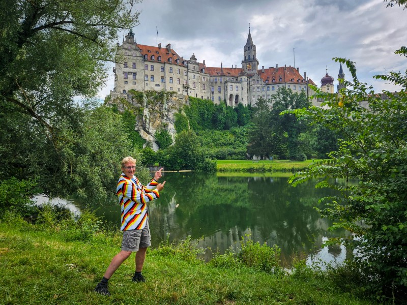 Patrick bij Slot Sigmaringen aan de Donau